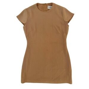 1990s Vintage Emanuel Ungaro Emanuel Tan Mini Sheath Dress Women's Small 2/36